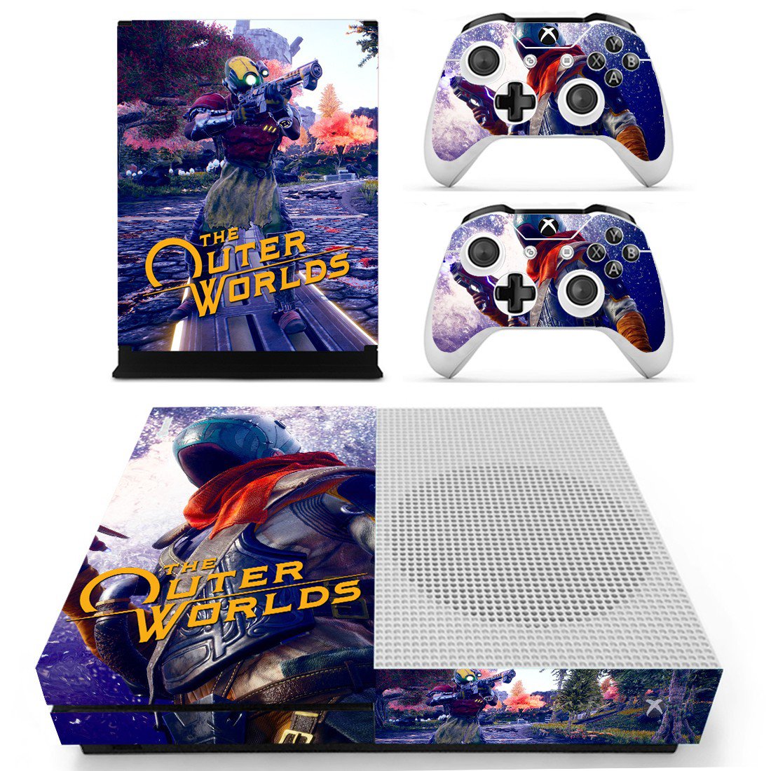 The Outer World decal skin for Xbox one S Console & Controllers