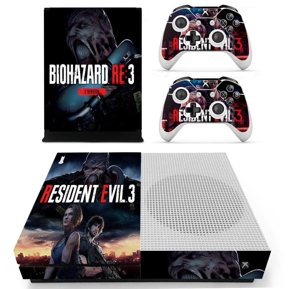 Biohazard RE3 decal skin for Xbox one S Console & Controllers