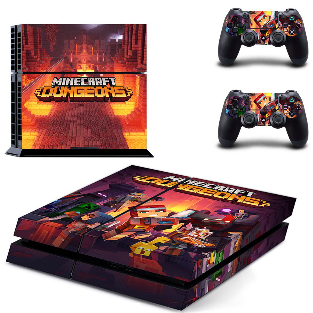 Minecraft Dungeons decal skin for PlayStation 4 Console & Controllers