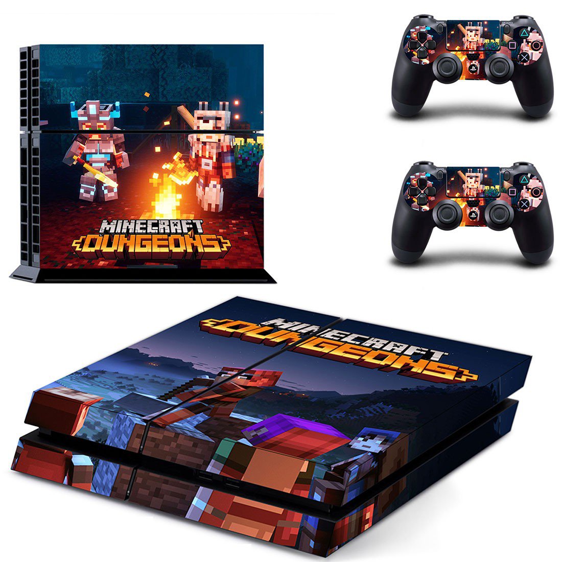 Minecraft Dungeons decal skin for PlayStation 4 Console & Controllers