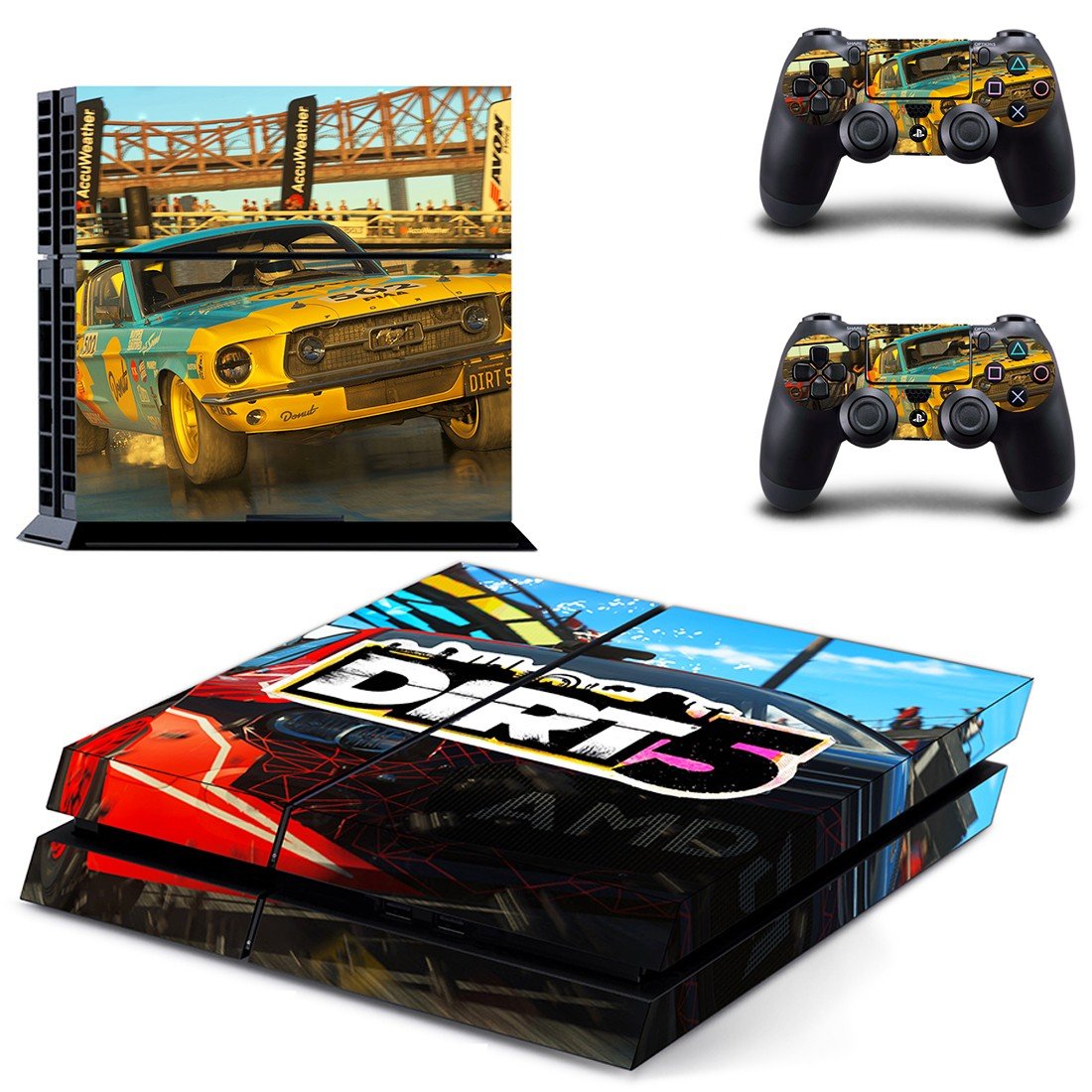 Dirt 5 decal skin for PlayStation 4 Console & Controllers