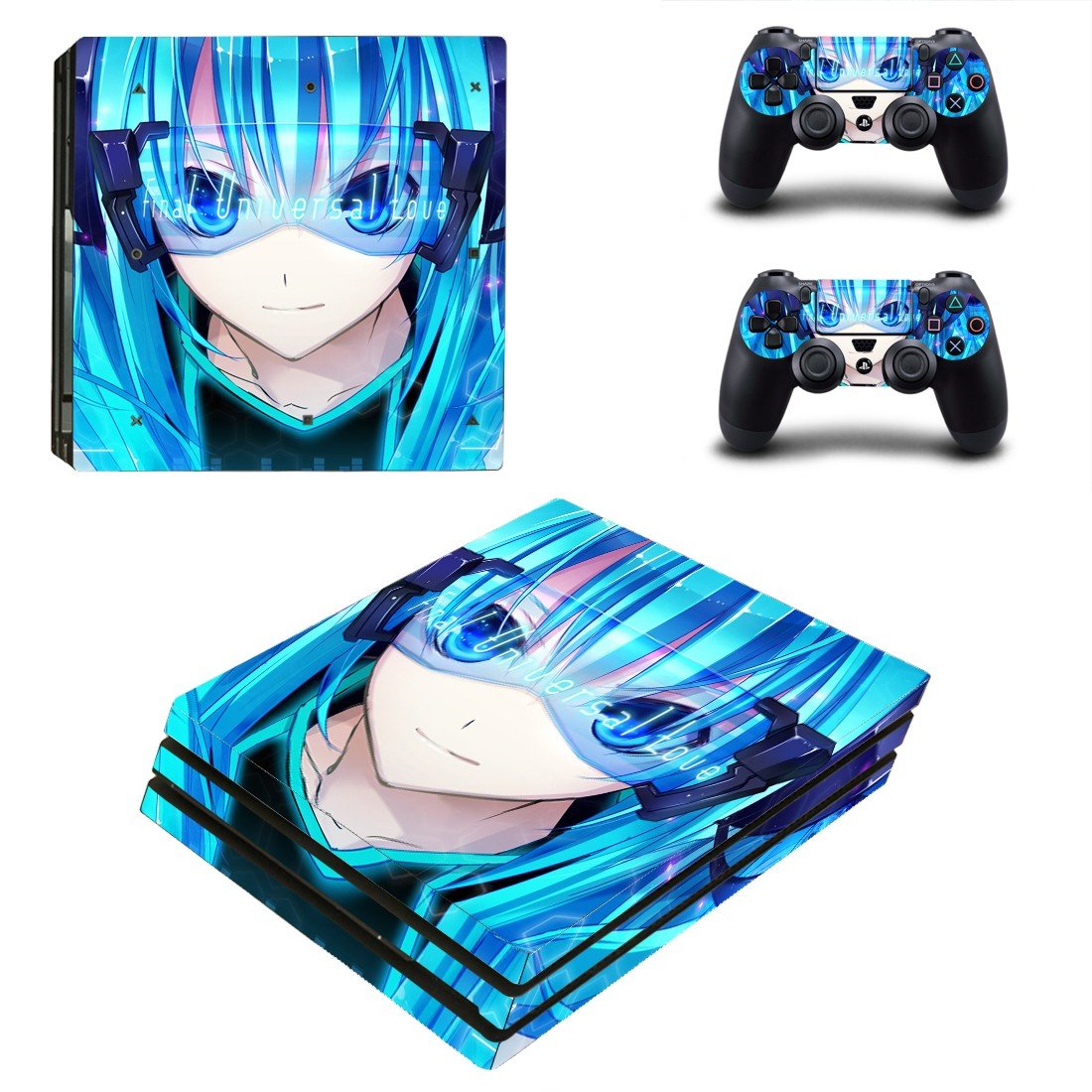 Final Universal Love decal skin for PS4 Pro Console & Controllers