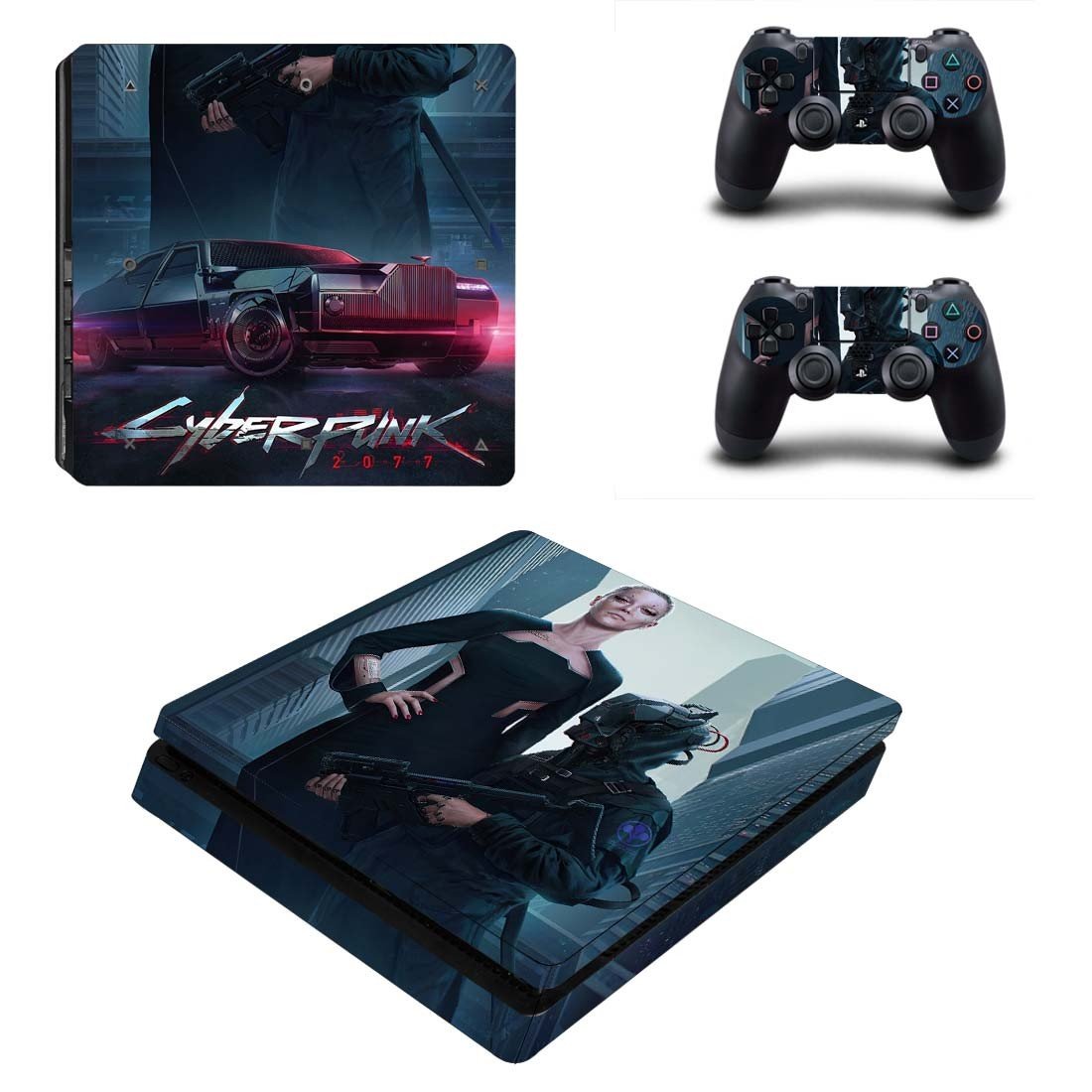 Cyberpunk 2077 decal skin for PS4 Slim Console & Controllers
