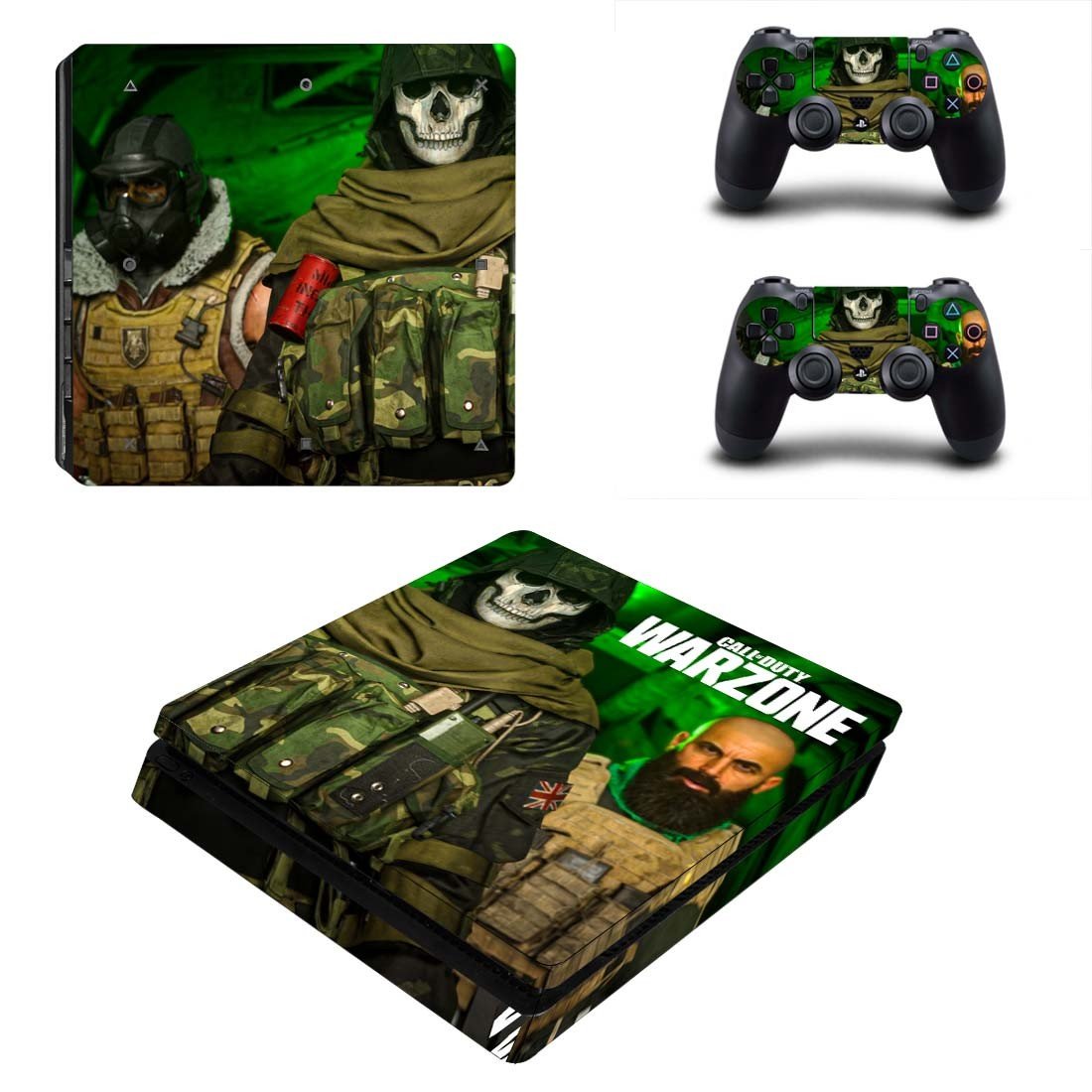 COD Warzone decal skin for PS4 Slim Console & Controllers