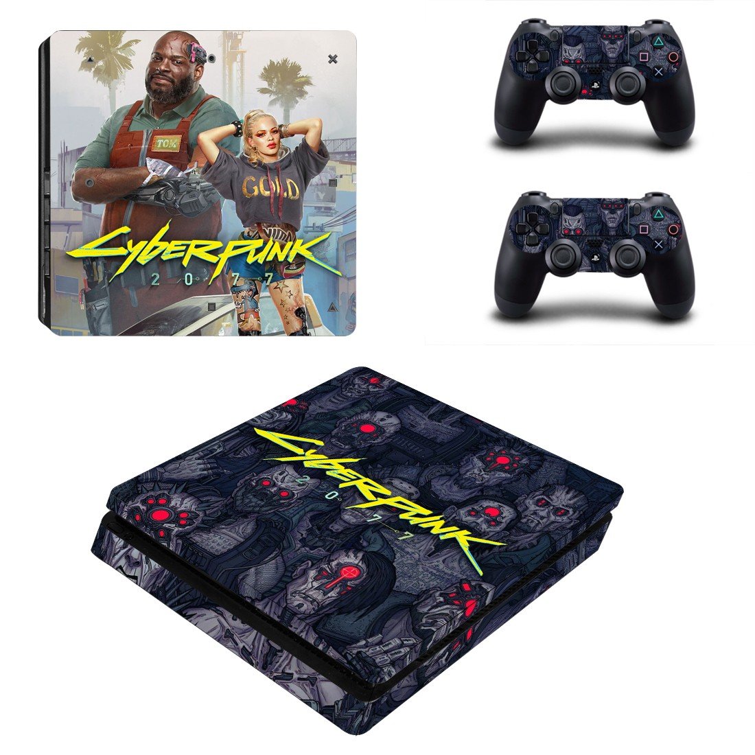 Cyberpunk 2077 decal skin for PS4 Slim Console & Controllers