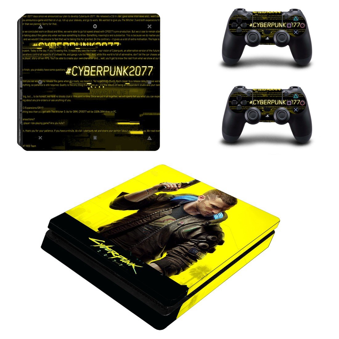 Cyberpunk 2077 decal skin for PS4 Slim Console & Controllers