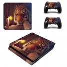 Tiger Wallpaper decal skin for PS4 Slim Console & Controllers