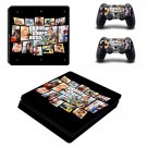 GTA Five decal skin for PS4 Slim Console & Controllers
