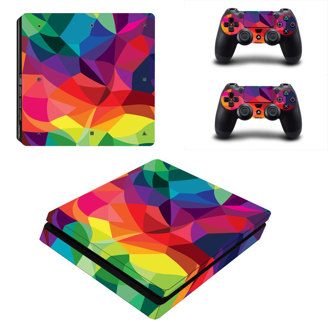 Abstraction decal skin for PS4 Slim Console & Controllers