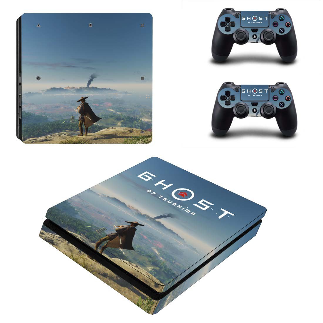 Ghost of Tsushima decal skin for PS4 Slim Console & Controllers