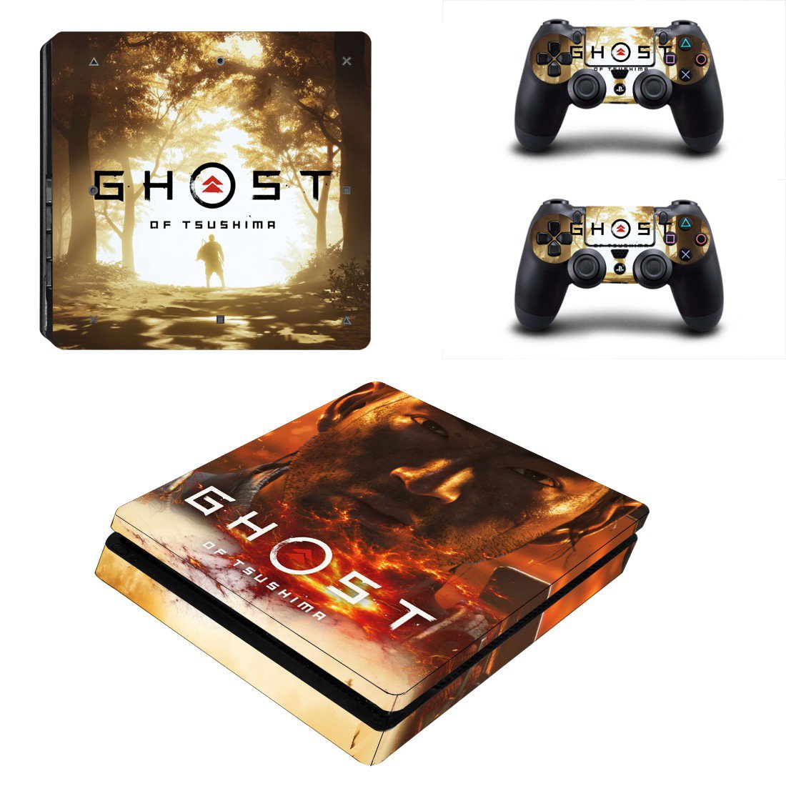 Ghost of Tsushima decal skin for PS4 Slim Console & Controllers