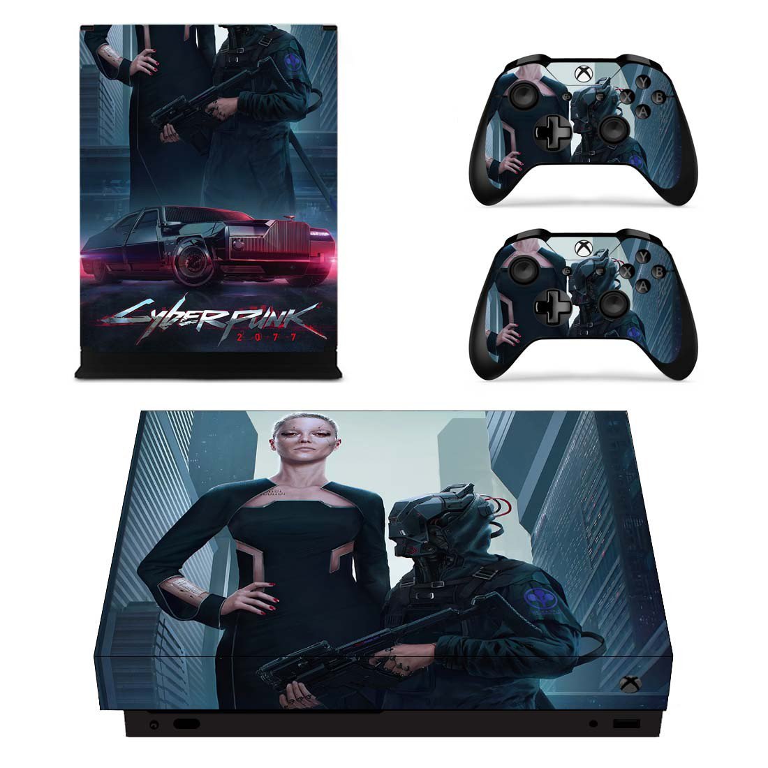 Cyberpunk 2077 decal skin for Xbox one X Console & Controllers