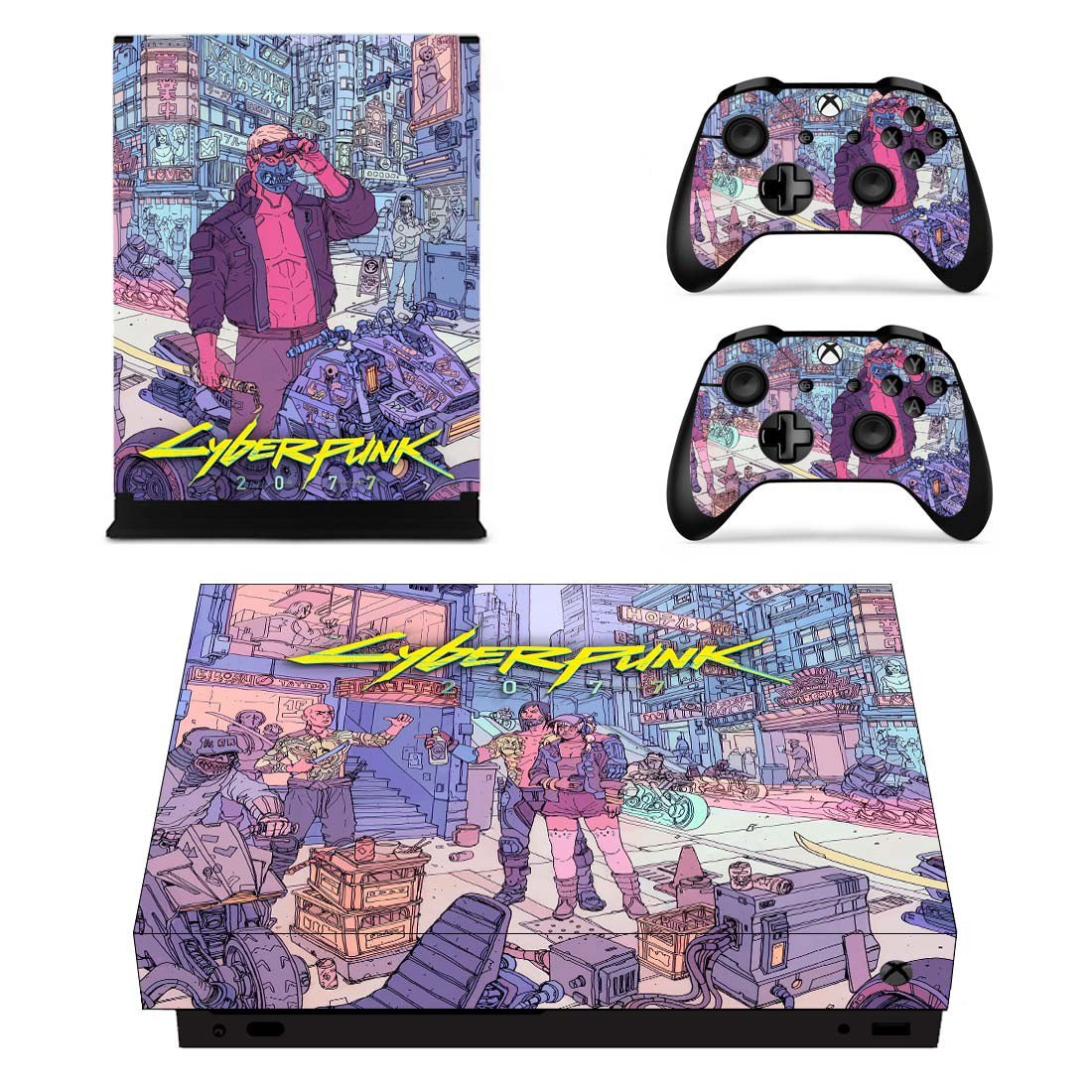 Cyberpunk 2077 decal skin for Xbox one X Console & Controllers