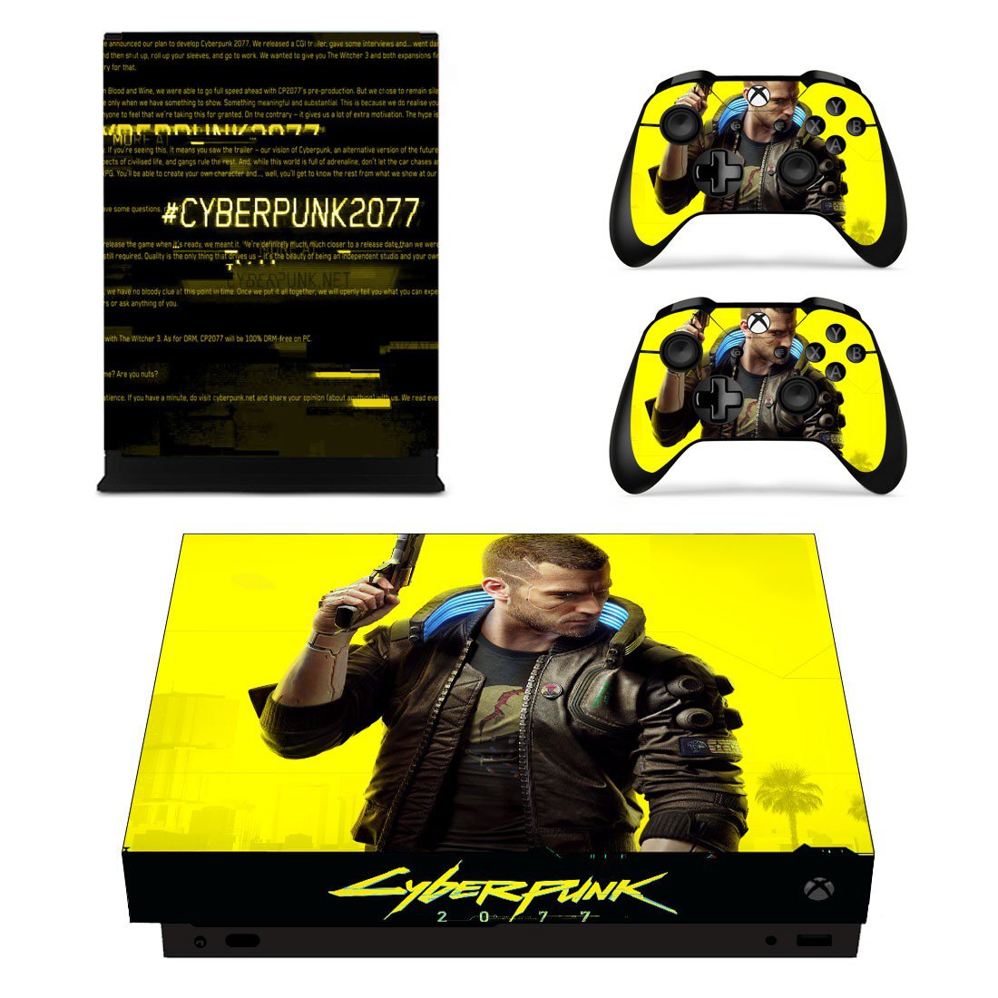 Cyberpunk 2077 decal skin for Xbox one X Console & Controllers