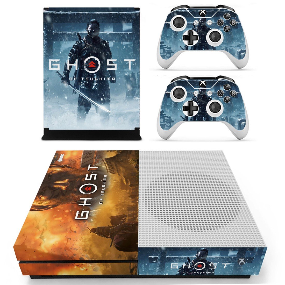 Ghost of Tsushima decal skin for Xbox one S Console & Controllers