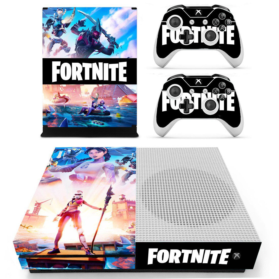 Fortnite decal skin for Xbox one S Console & Controllers
