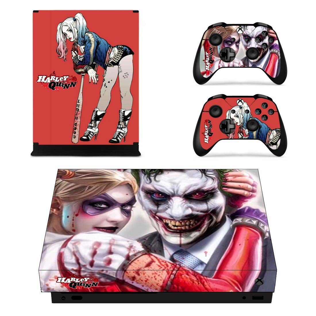 Harley Quinn decal skin for Xbox one X Console & Controllers