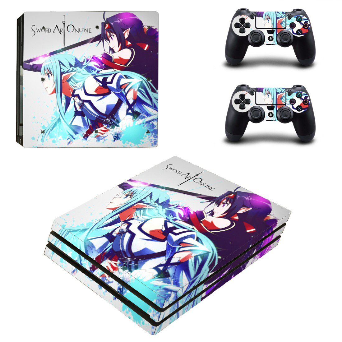 Sword Art Online decal skin for PS4 Pro Console & Controllers
