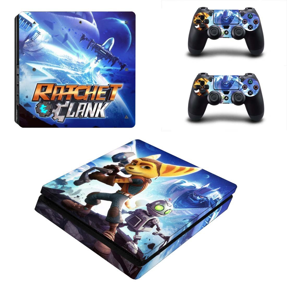 Ratchet clank decal skin for PS4 Slim Console & Controllers