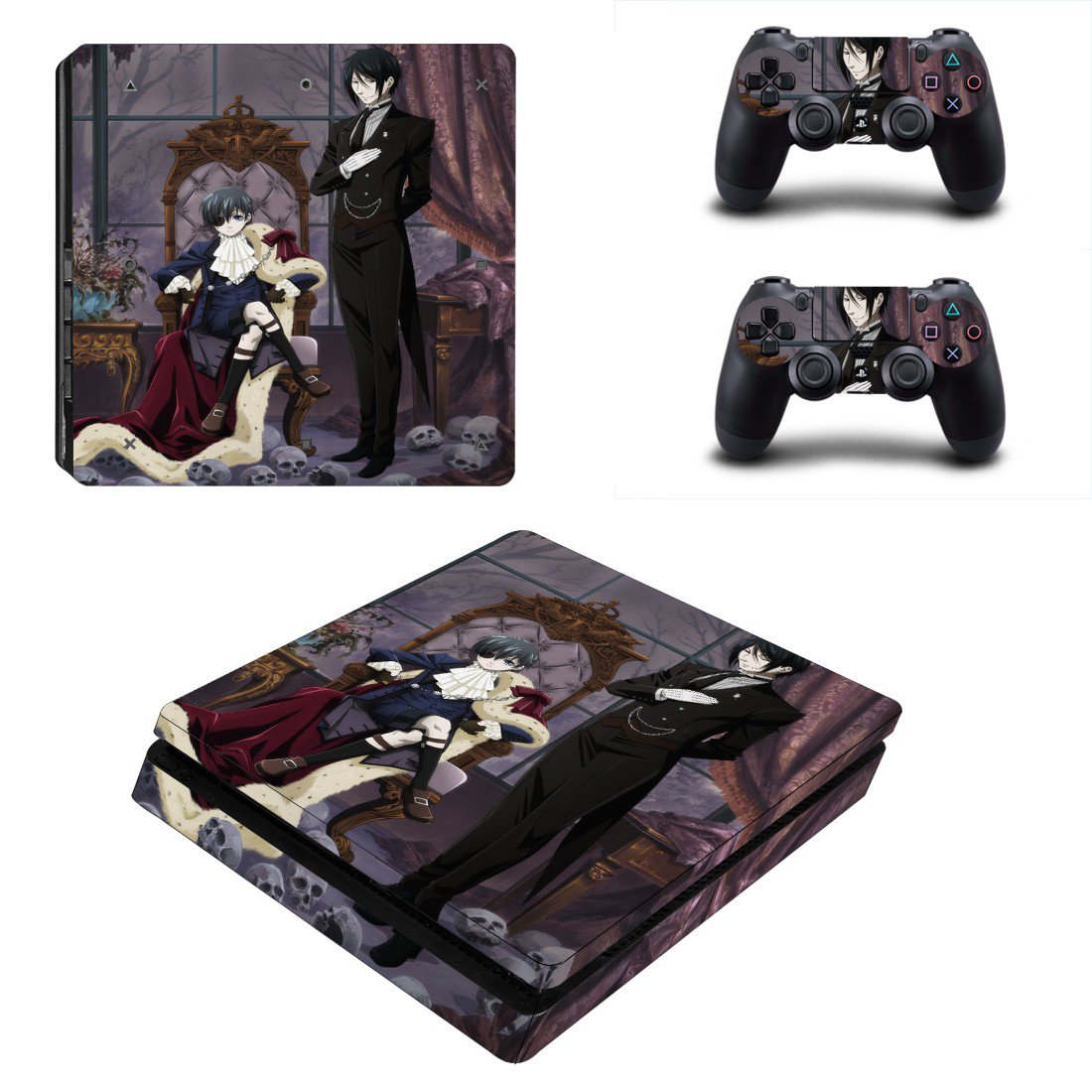 Anime Kuroshitsuji decal skin for PS4 Slim Console & Controllers