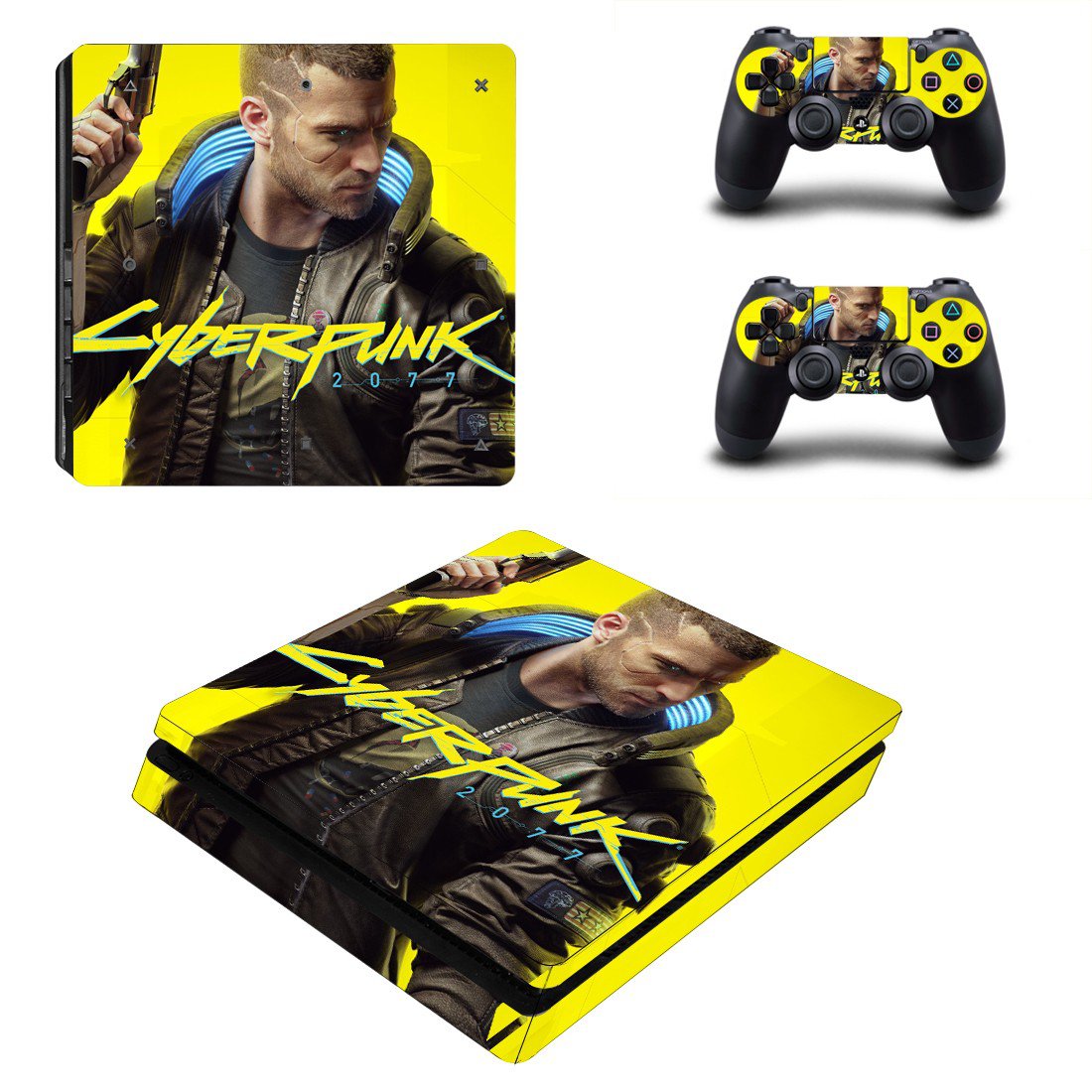 Cyberpunk 2077 decal skin for PS4 Slim Console & Controllers