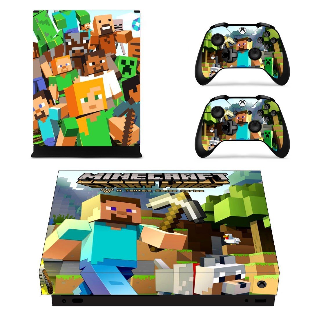 Minecraft decal skin for Xbox one X Console & Controllers