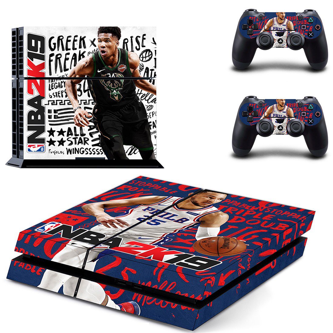 NBA 2K19 decal skin for PlayStation 4 Console & Controllers