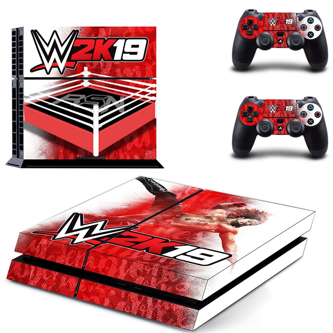WWE 2K19 decal skin for PlayStation 4 Console & Controllers