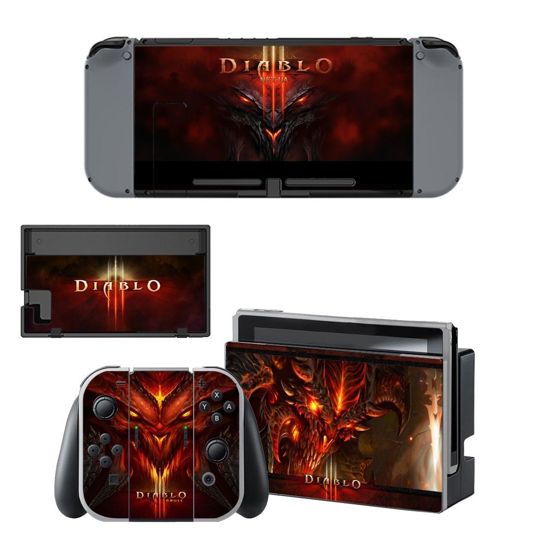 Diablo 3 decal skin for Nintendo Switch Console & Controllers