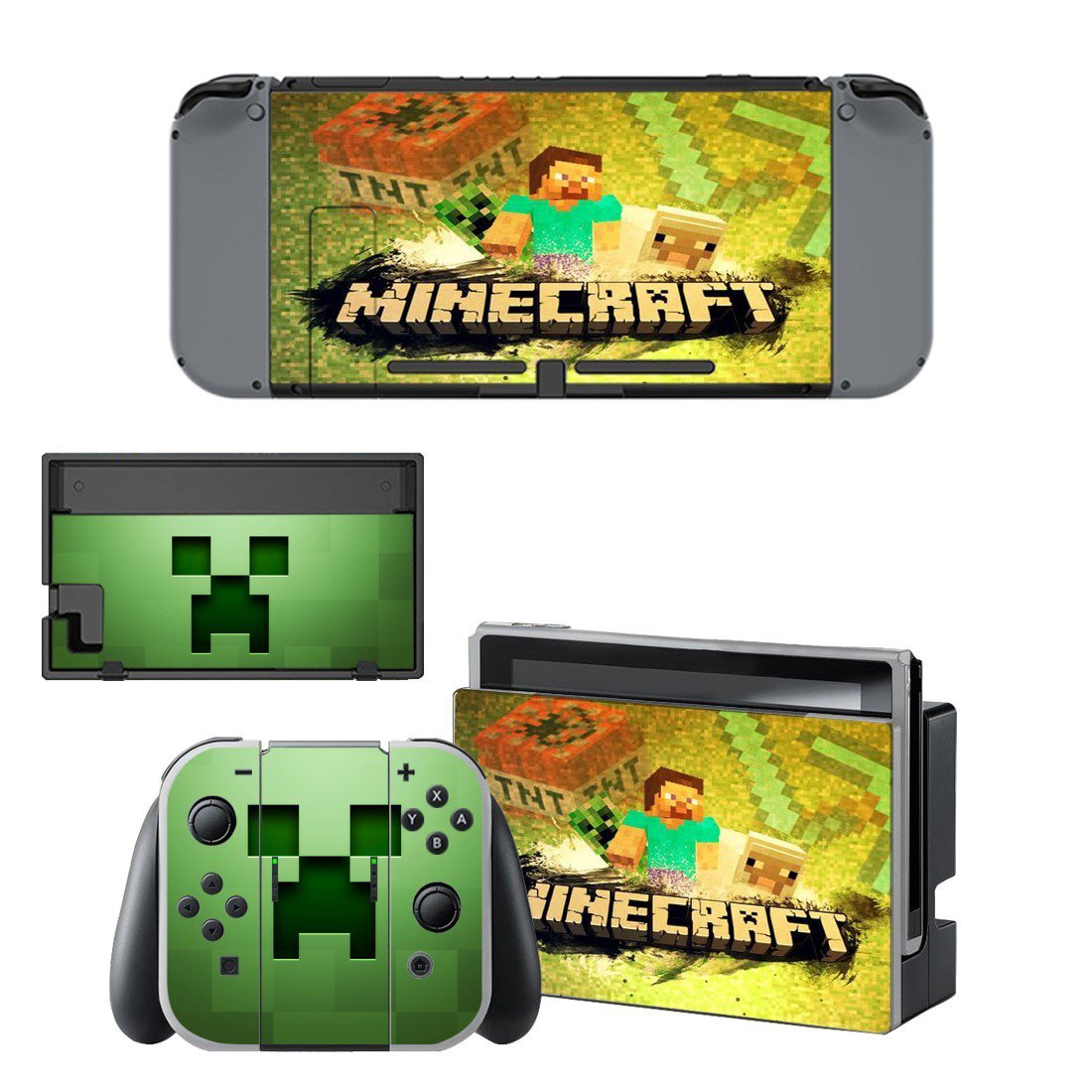 Minecraft decal skin for Nintendo Switch Console & Controllers