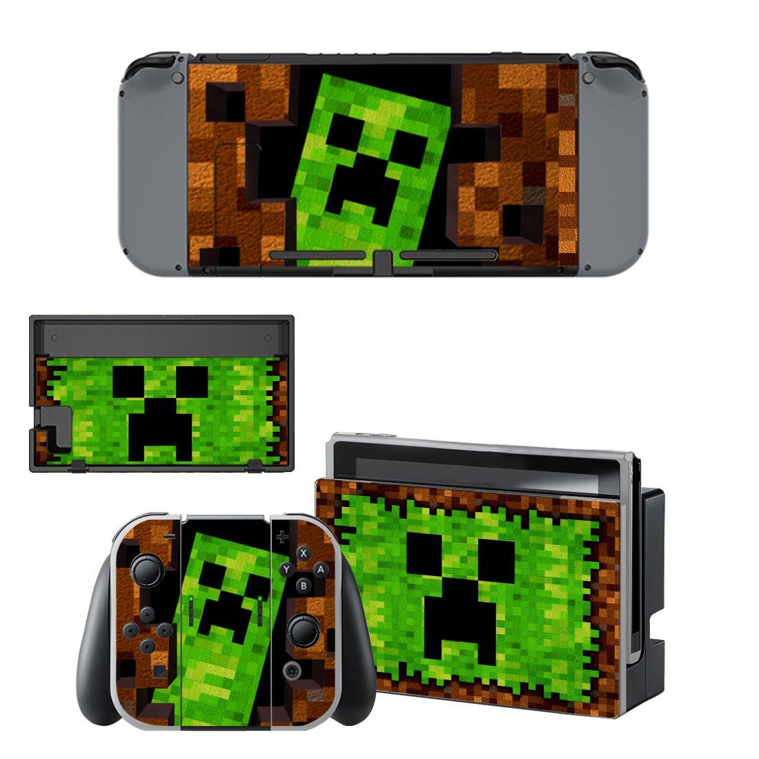 Minecraft decal skin for Nintendo Switch Console & Controllers