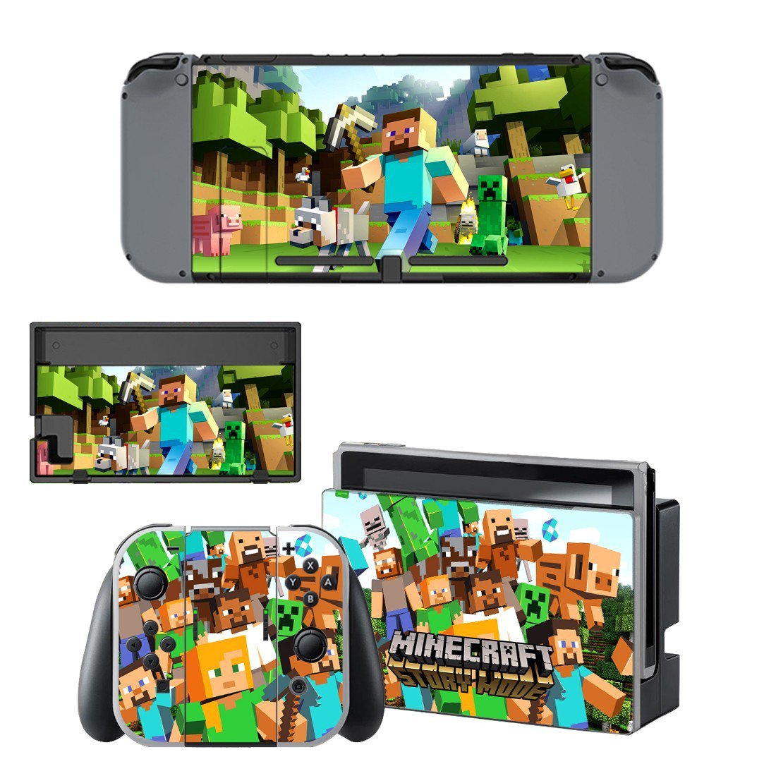 Minecraft decal skin for Nintendo Switch Console & Controllers