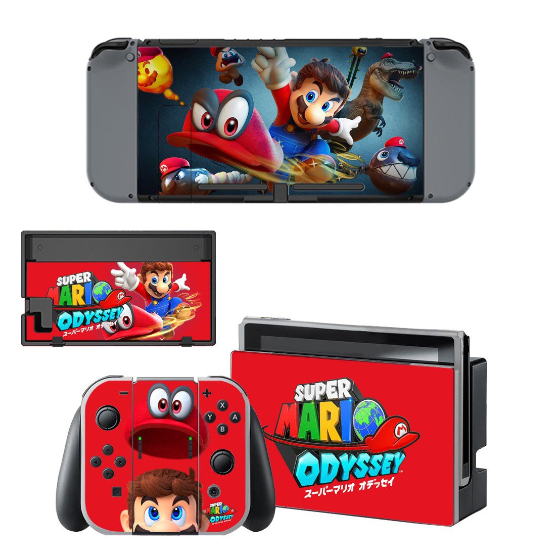 Super Mario Odyssey decal skin for Nintendo Switch Console & Controllers