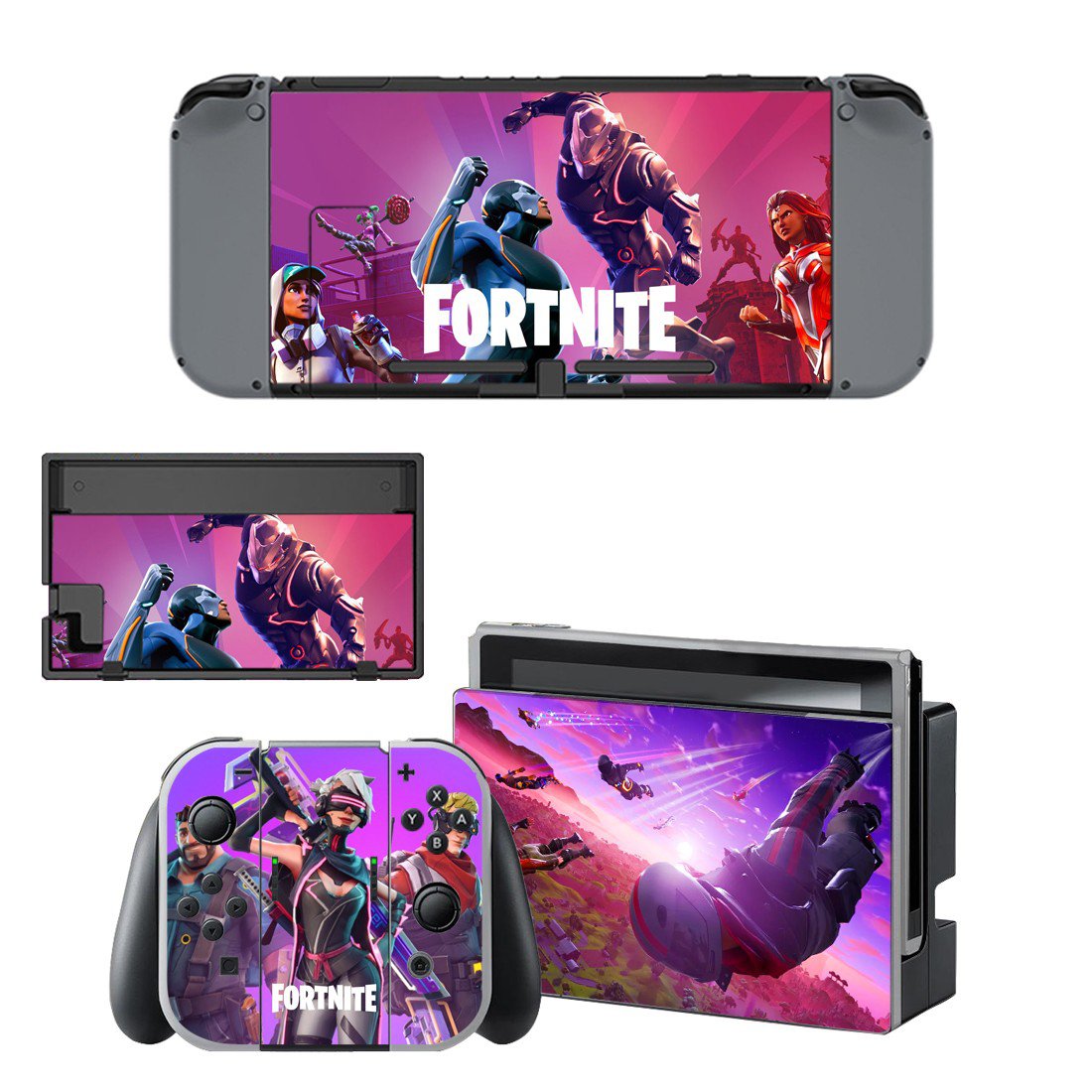 Fortnite decal skin for Nintendo Switch Console & Controllers