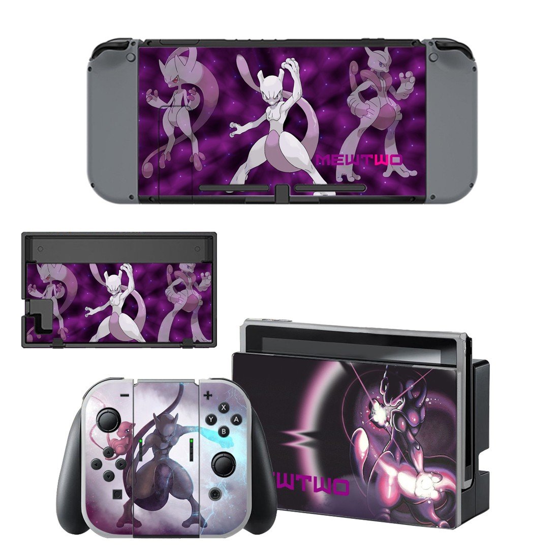 Pokemon go Mewtwo decal skin for Nintendo Switch Console & Controllers