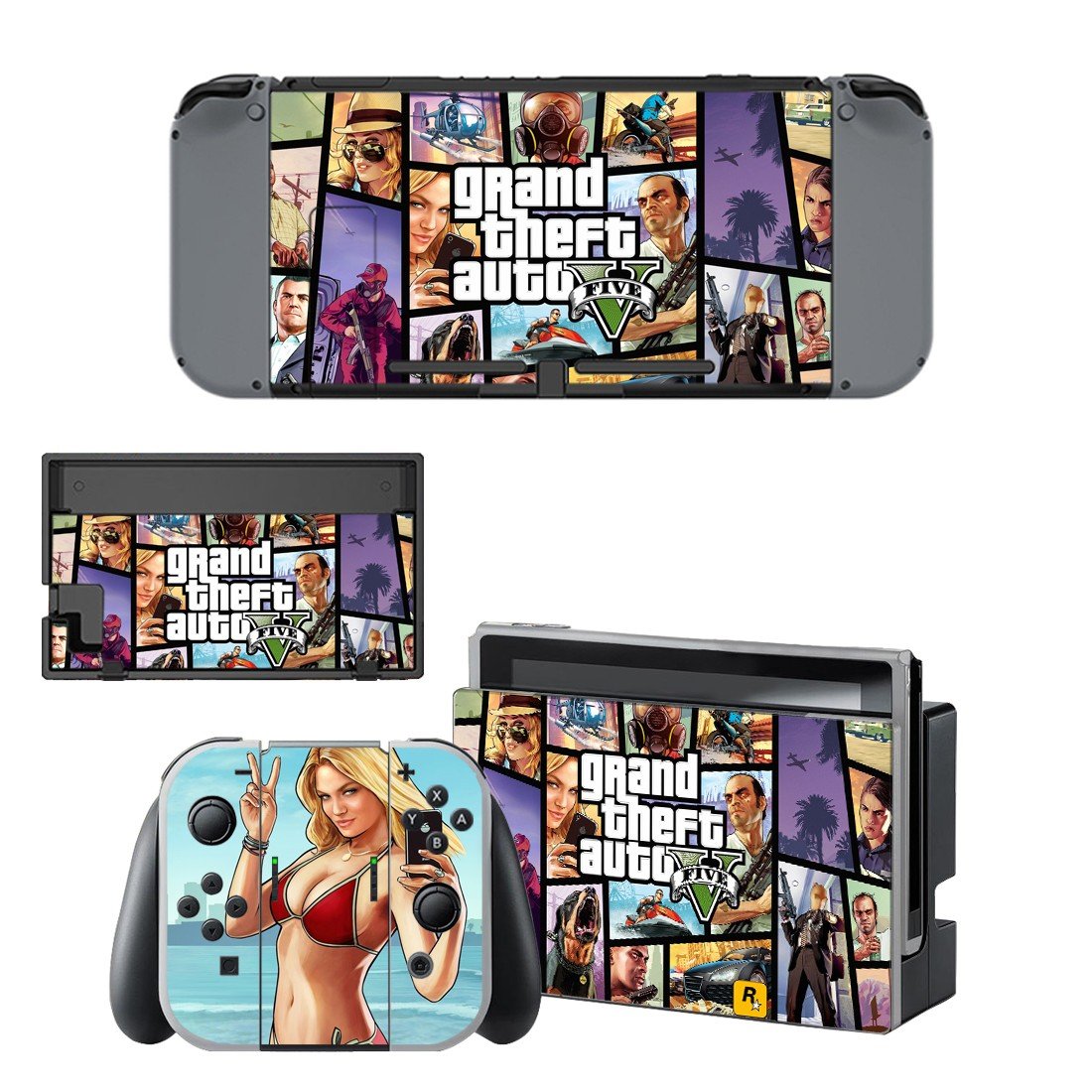 Grand theft Auto 5 decal skin for Nintendo Switch Console & Controllers