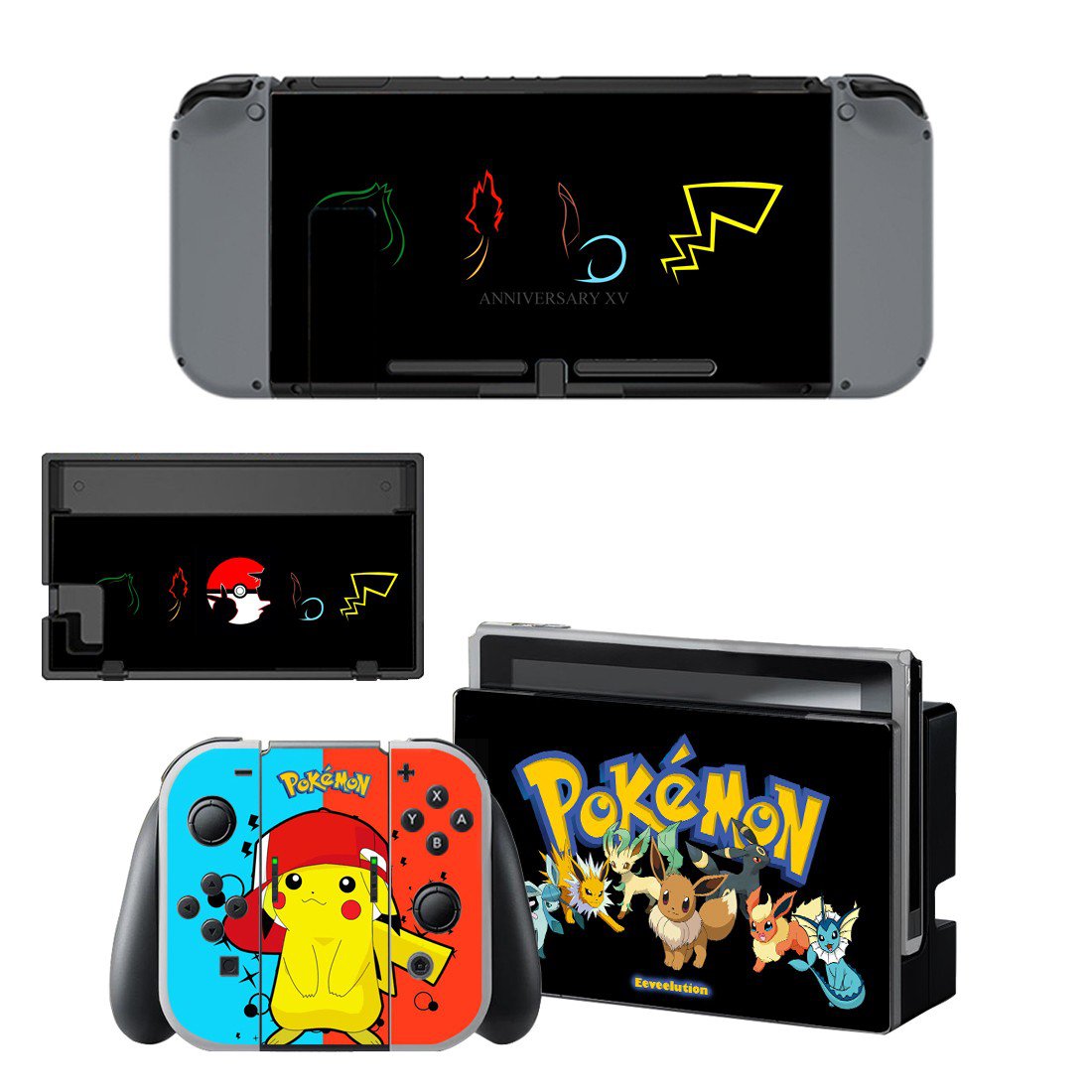 Pokemon Pikachu decal skin for Nintendo Switch Console & Controllers