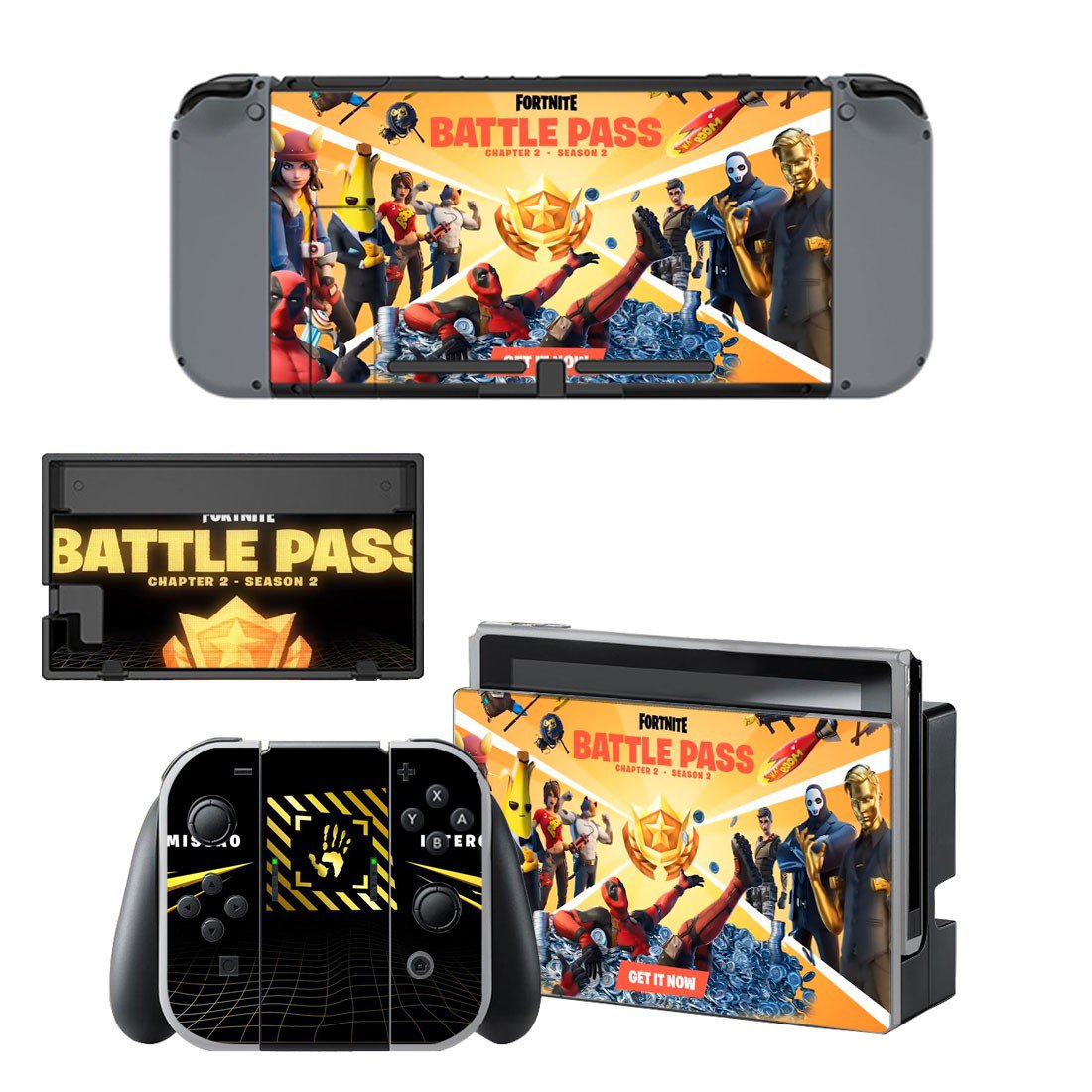 Fortnite battle pass decal skin for Nintendo Switch Console & Controllers