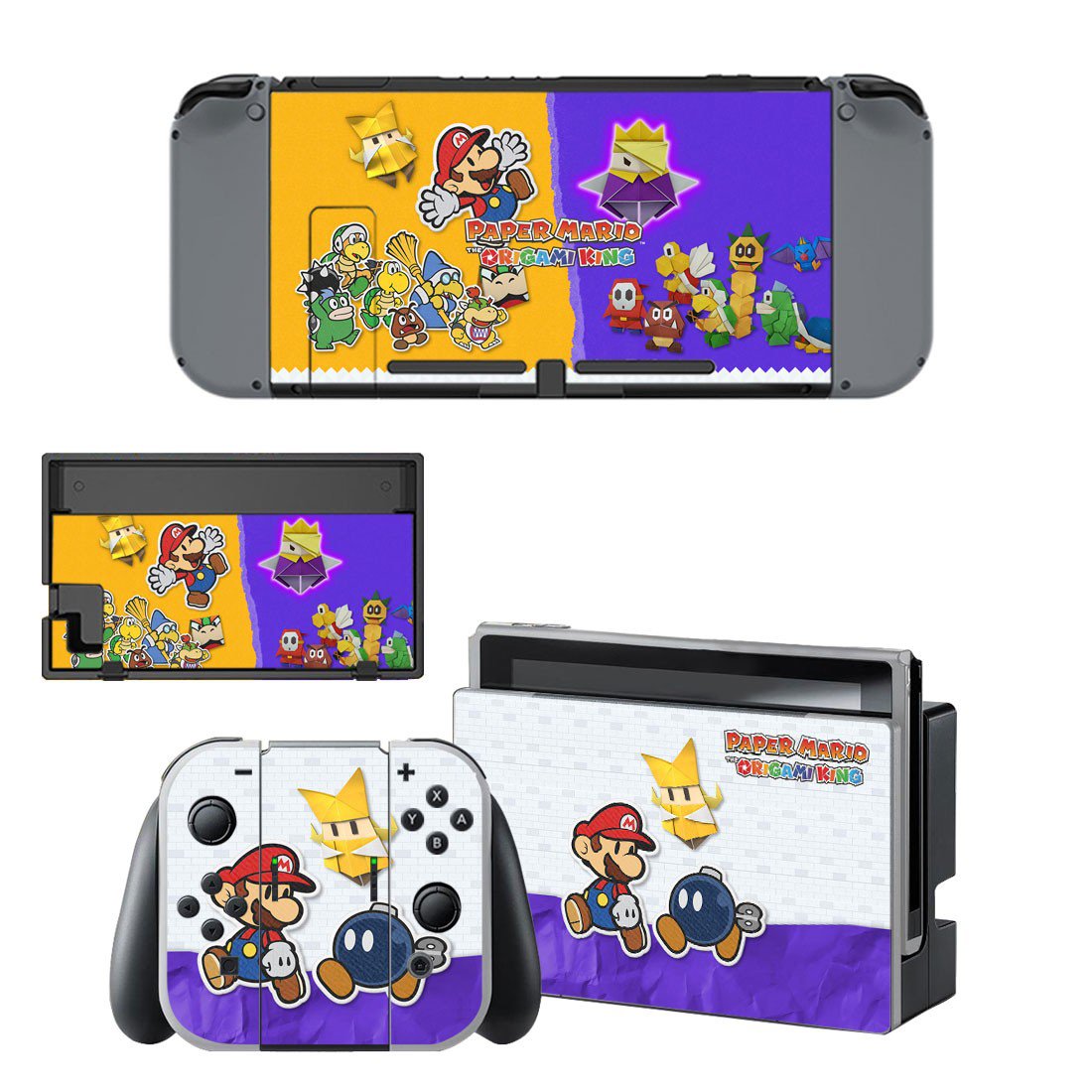 Paper Mario The Origami King decal skin for Nintendo Switch Console & Controllers