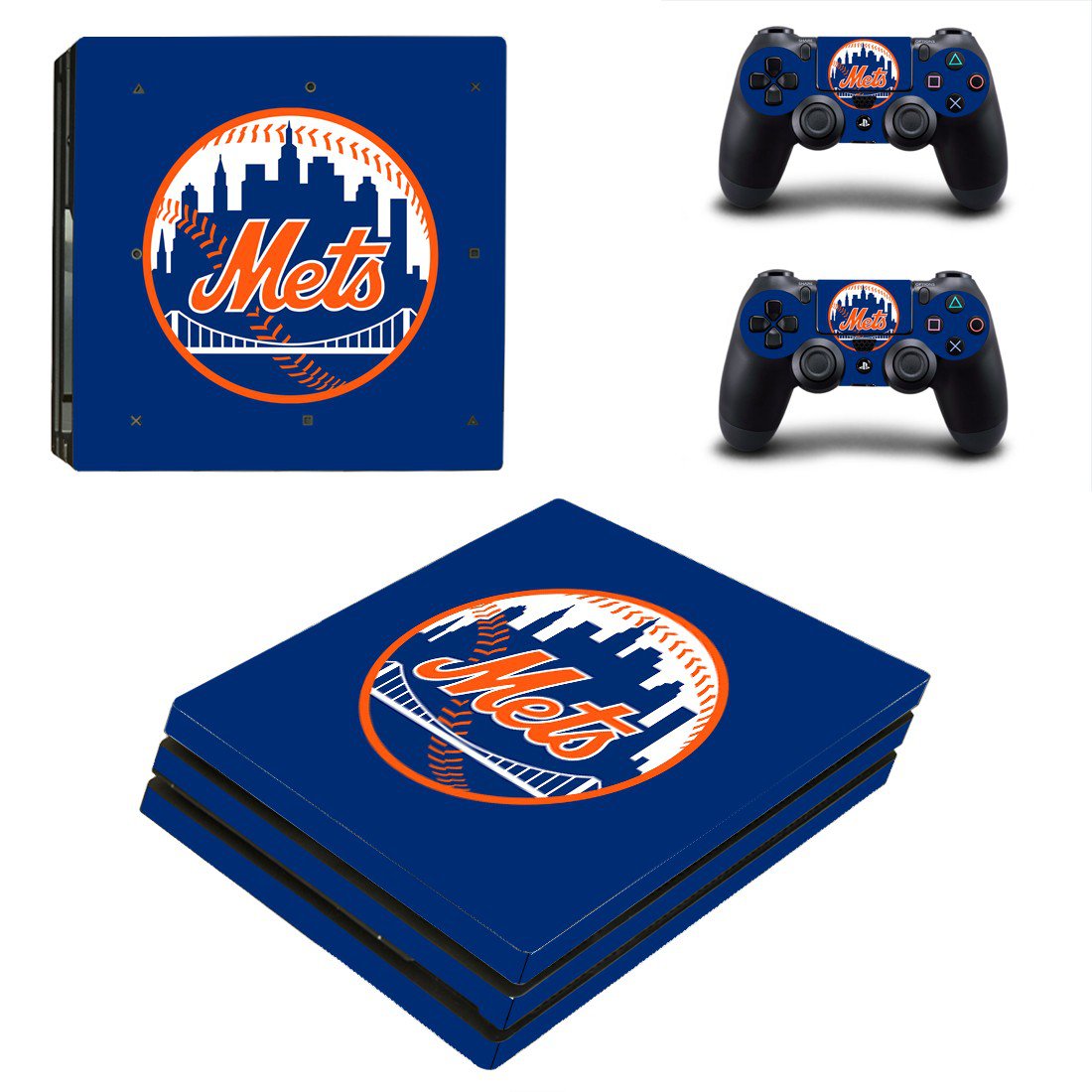 New York Mets decal skin for PS4 Pro Console & Controllers