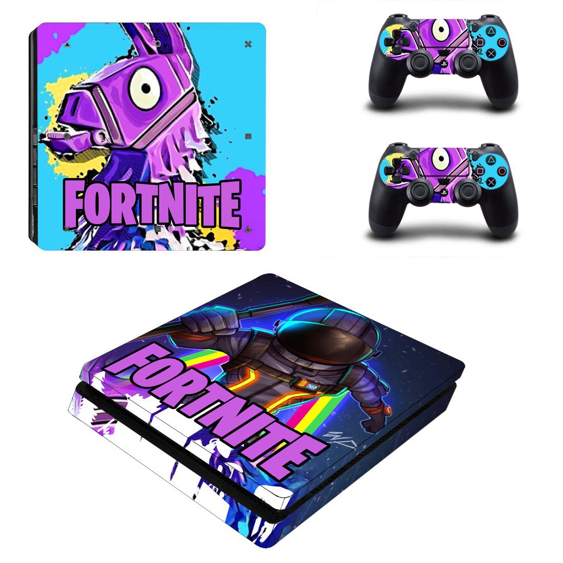 Fortnite decal skin for PS4 Slim Console & Controllers
