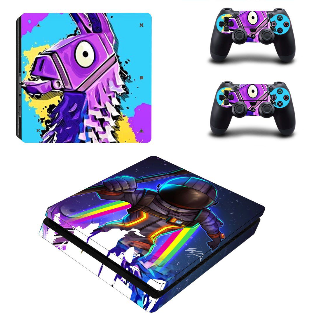 Fortnite decal skin for PS4 Slim Console & Controllers