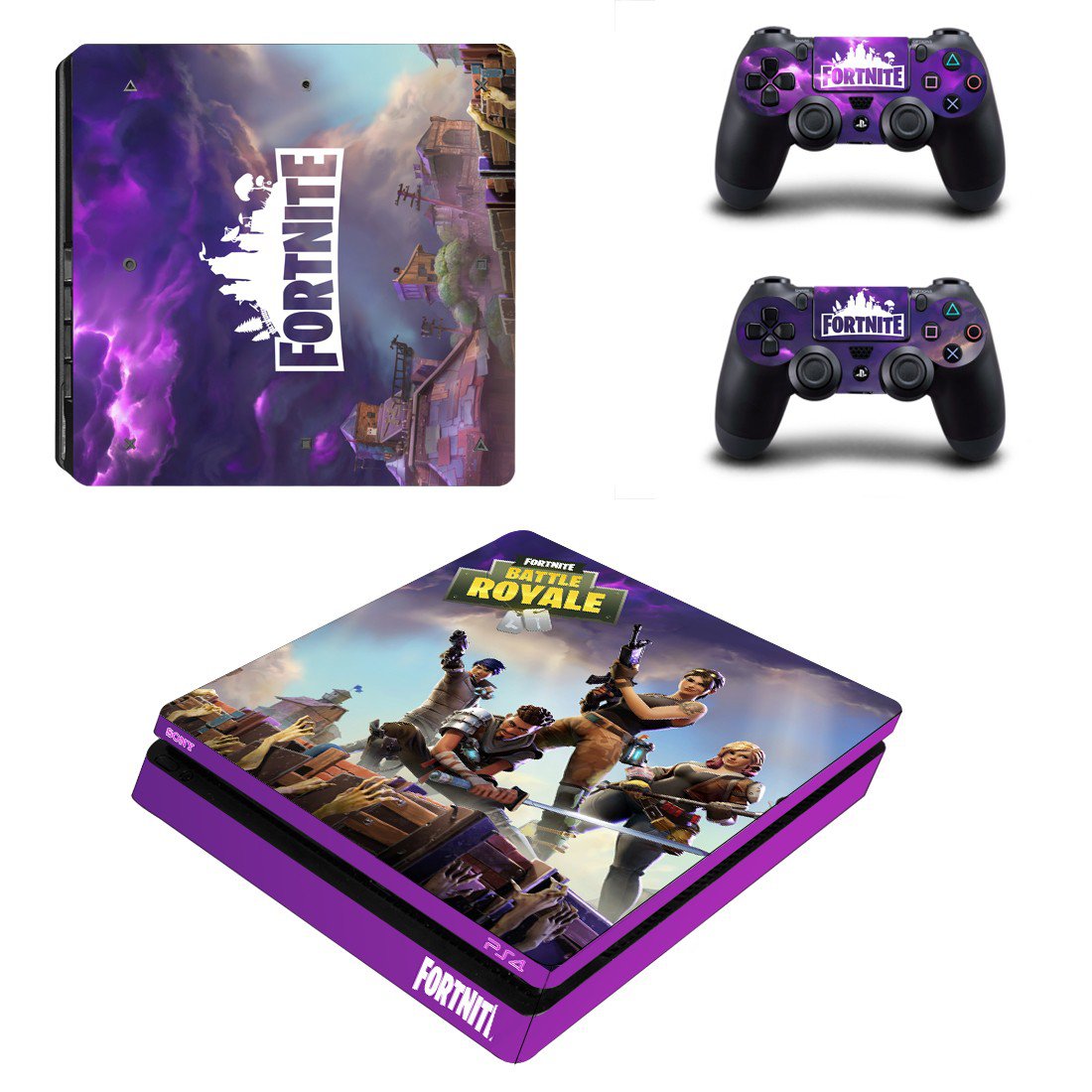 Fortnite decal skin for PS4 Slim Console & Controllers