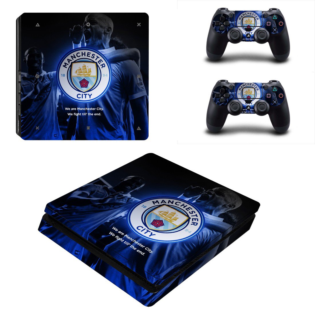 Manchester City decal skin for PS4 Slim Console & Controllers