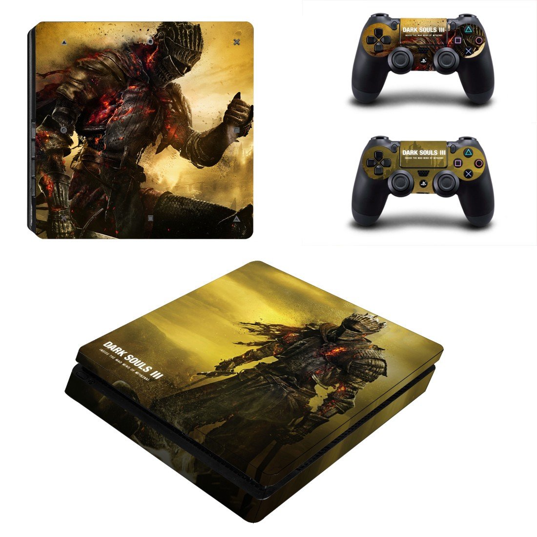 Dark Souls 3 decal skin for PS4 Slim Console & Controllers