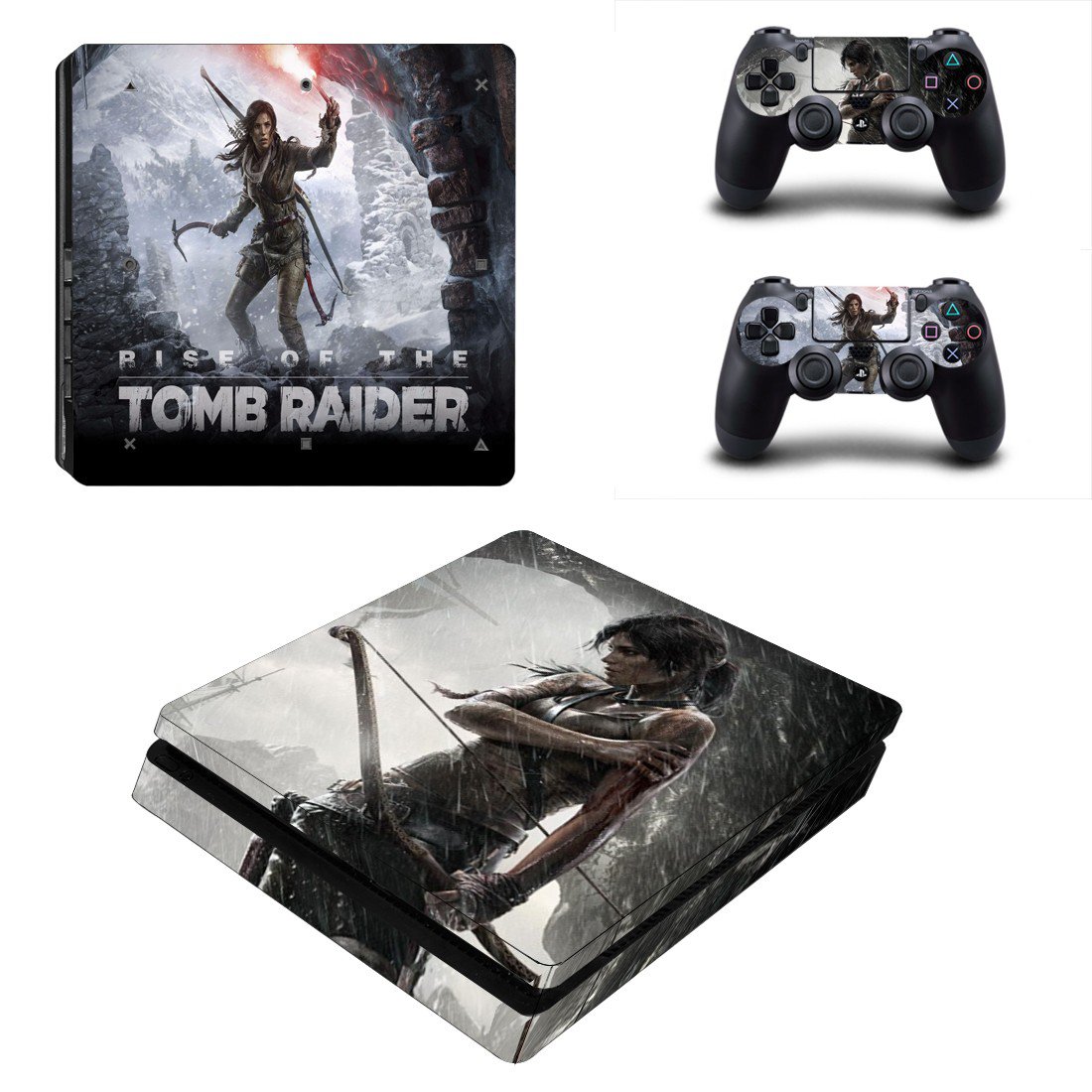 Rise of the Tomb Raider decal skin for PS4 Slim Console & Controllers