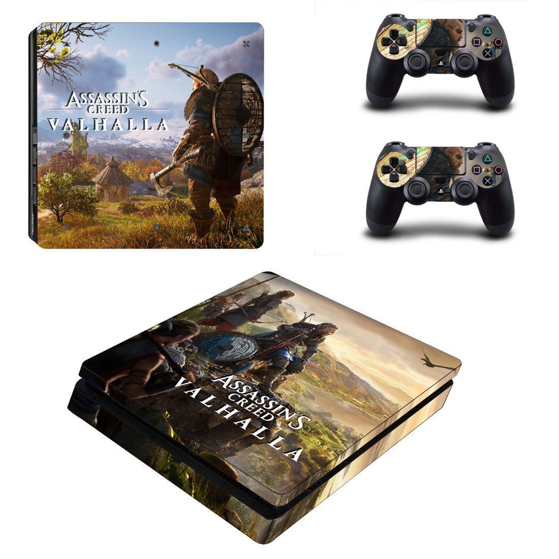 Assassin's Creed Valhalla decal skin for PS4 Slim Console & Controllers