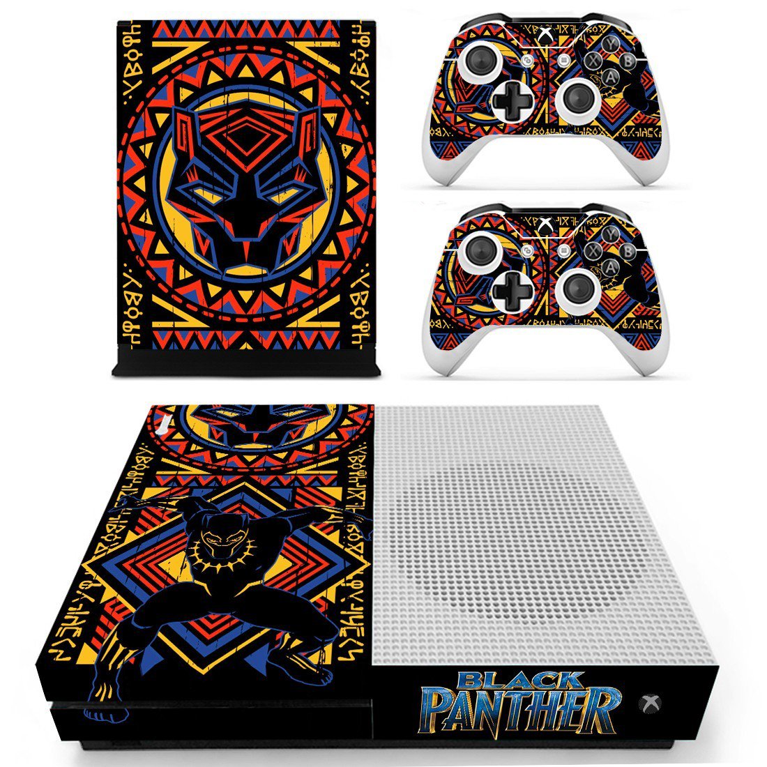 Black Panther decal skin for Xbox one S Console & Controllers