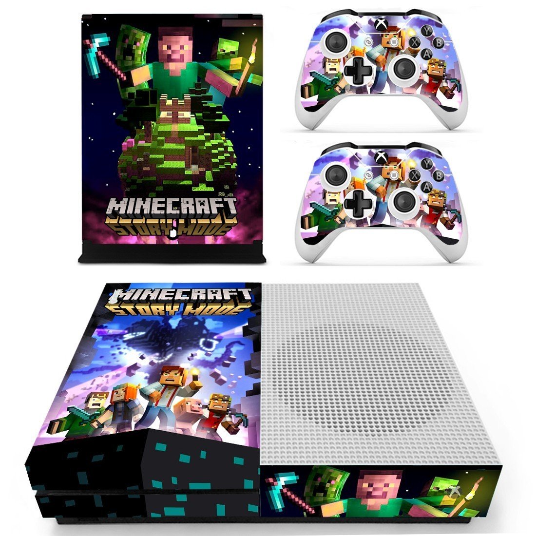 Minecraft decal skin for Xbox one S Console & Controllers