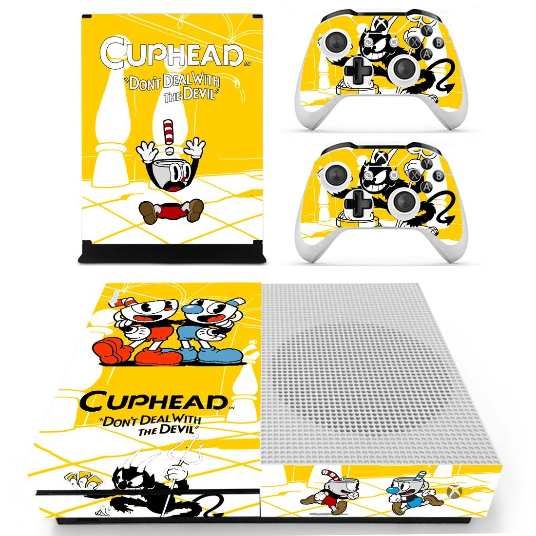 Cuphead decal skin for Xbox one S Console & Controllers